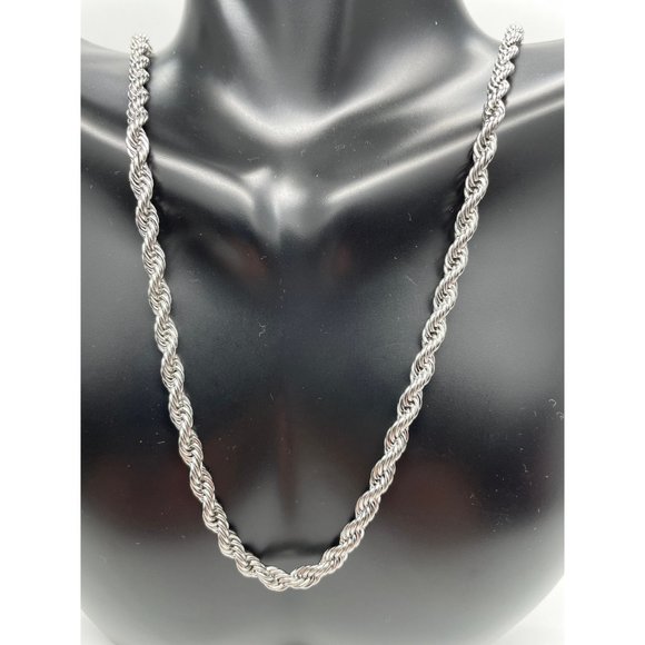 Sterling Silver, Twisted Chain, Chain Necklace, 12" Chain Necklace, Silver Chain - Picture 2 of 2